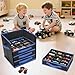 KISLANE Monster Truck Storage Organizer, 4-Layer Trucks Storage Box with 48 Compartments,Fits 1:64 Monster Trucks, Toy Cars & More – Foldable Toy Organizer with Drawers (Black)