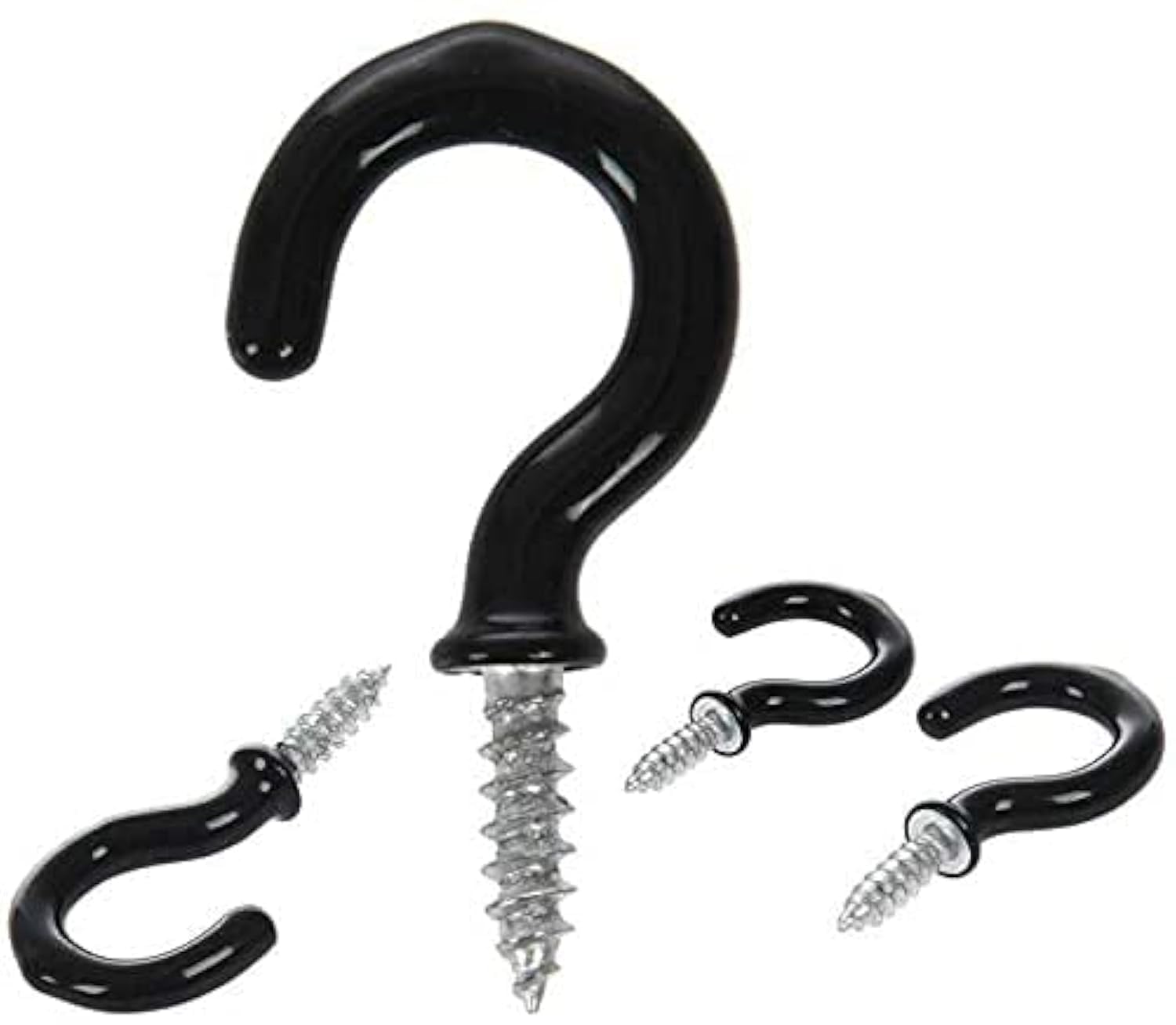 Sisi Uk Black Sisi Uk® 20Pcs Hooks Pack Shouldered Cup Plastic Kitchen Screws In Mug Peg Loop (25 Mm)