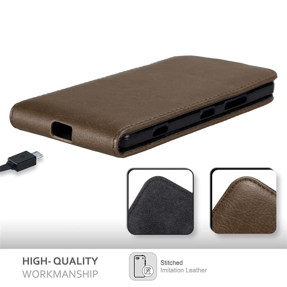 Cadorabo Custodia Flip In Pelle Finta Con Chiusura Magnetica Per Nokia Lumia 950 - Colore Bruno Caffè