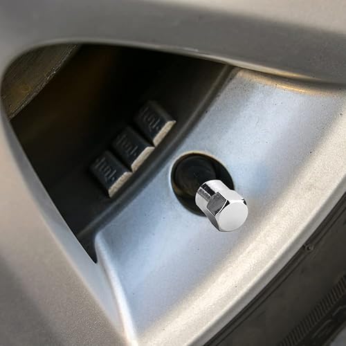 Miniatura 7 de SEADEAR Funda de vástago de válvula de goma cromada ABS 10 piezas Kit de ajuste de tapa de válvula utilizado para TR413AC Kit de accesorios de