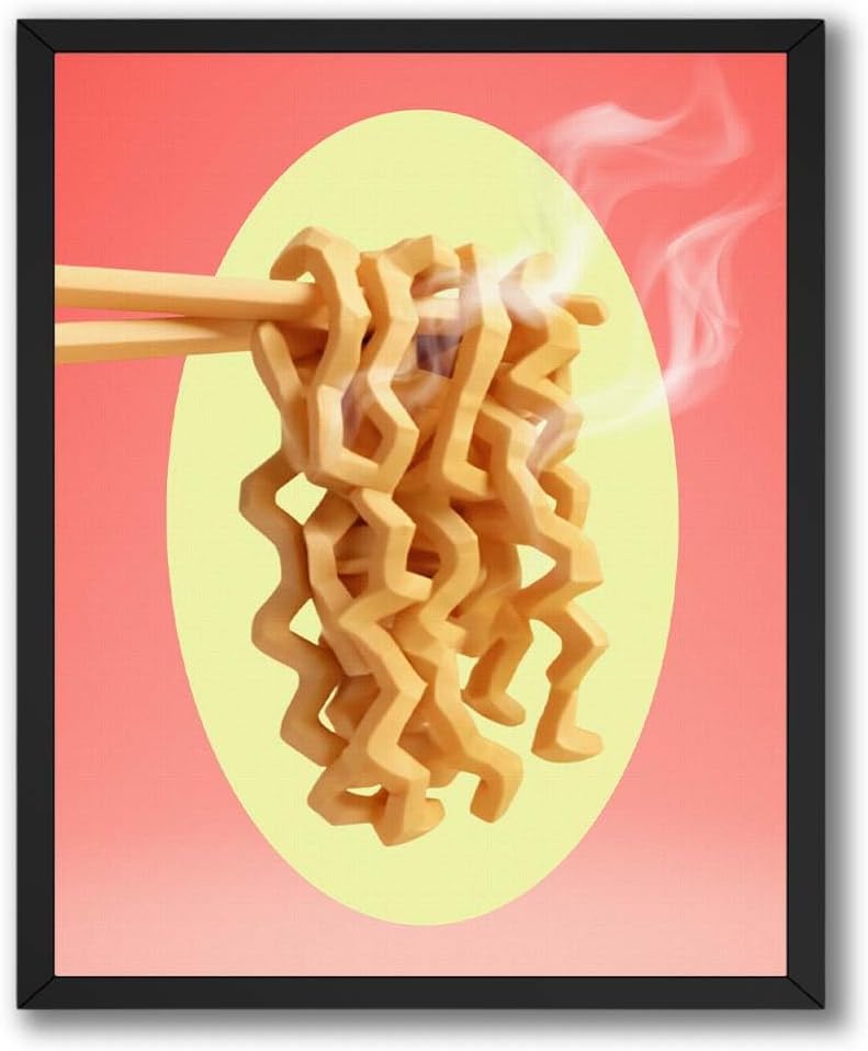 InkFlow Posters Playful Pasta Quote Poster - Wall Art with Fork and Noodles Design, Handwritten Food Saying Artwork for Kitchen or Dining Room Decor - 18x24 Unframed Canvas Print