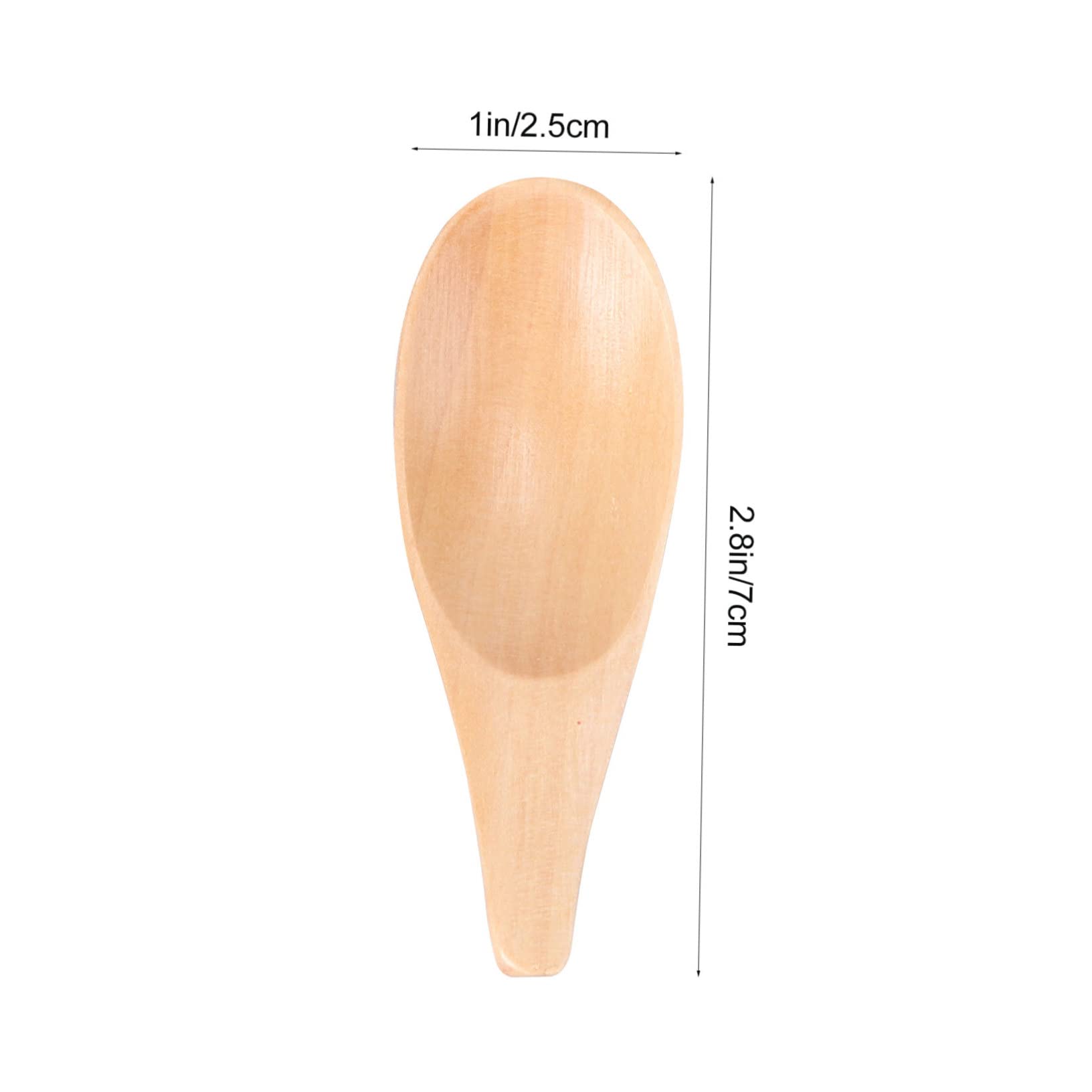 OFFSCH 5Pcs Mini Wood Spoons Short Handle Scoop for Sugar Tea Ice Cream Lightweight and Easy to Clean Kitchen Accessories for Home Office and Tea Shops