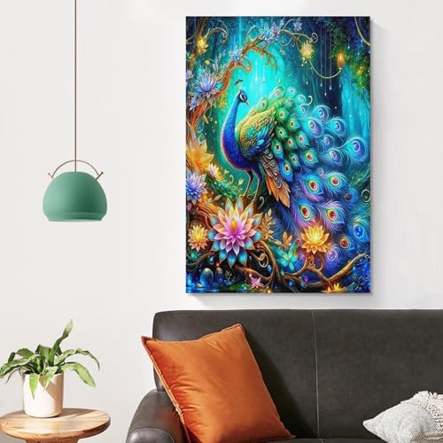 Peintures sur toile paon elegant au rendu artistique haut de gamme