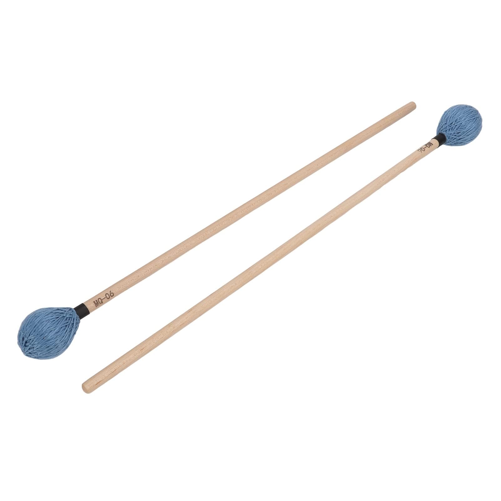 Mazzuolo Medio Duro, Mazzuolo in Filato Duro Liscio, Riproduzione Morbida 1 Paio di Bacchette per Marimba Professionali per Strumenti a Percussione (Blu)