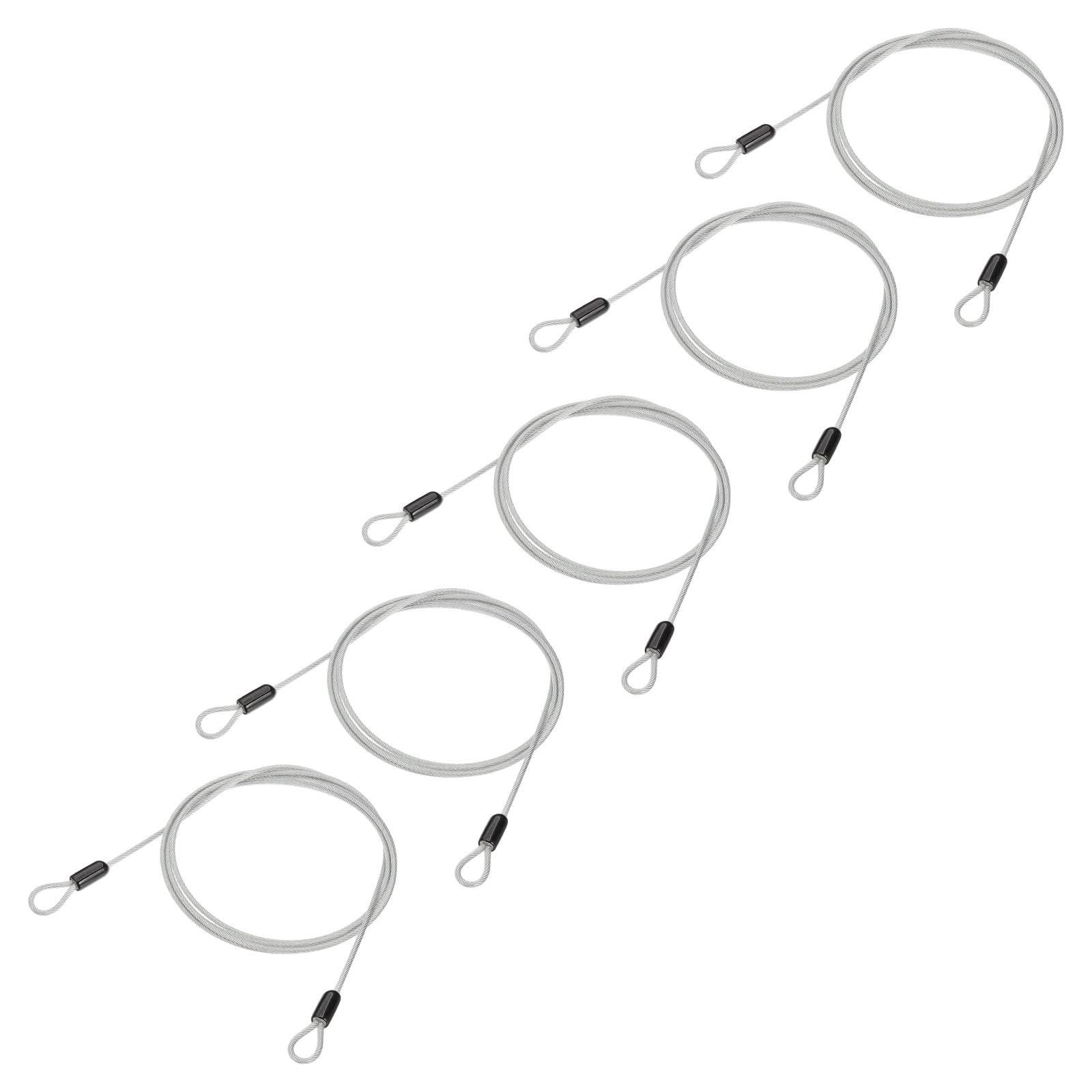 PATIKIL 1/8" Dia Vinyl Coated Stainless Steel Cable with Loops