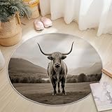 Tappeto Rotondo 120 Cm Lavabile Con Retro Bovini Dell