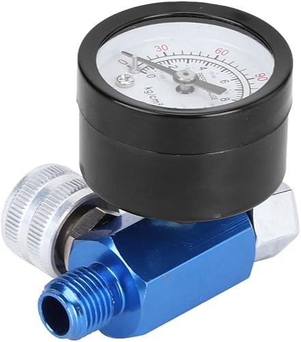 EVTSCAN Regulador de presión para compresor de aire, medidor regulador de presión de aire, aleación de aluminio, pistola de pulverización ajustable,