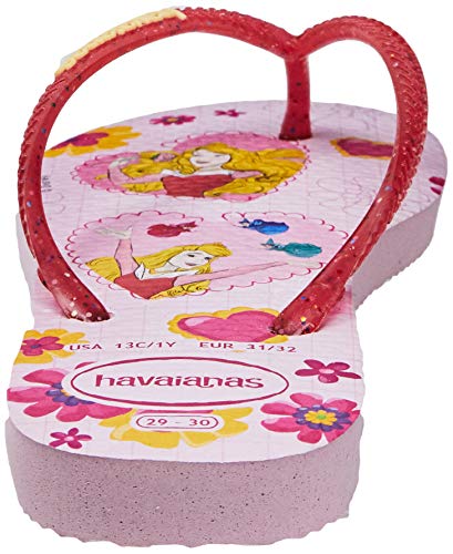 Chinelo Slim Princess, Havaianas, Meninas, Rosa Cream/Pirulito, 25/26