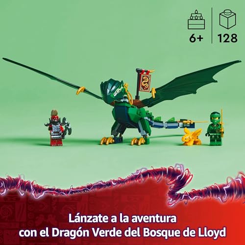 Miniatura 2 de LEGO Ninjago Dragón Verde del Bosque de Lloyd de Juguete para Construir, Juego Ninja con 2 Minifiguras con Catana y Armas, Regalo para Niños y Niñas de 6 Años o Más 71829