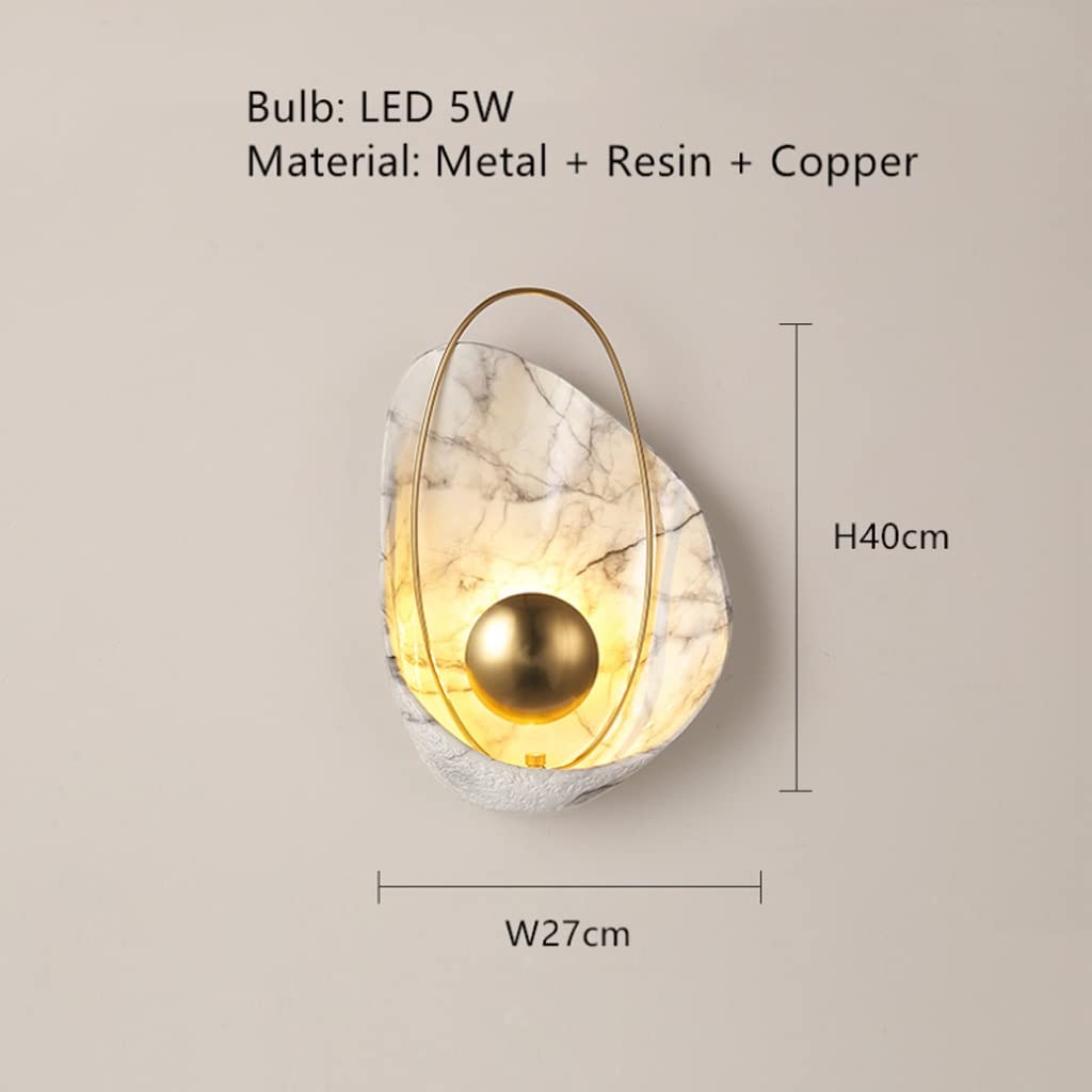 MDybf Lámpara de Pared LED con Forma de Concha, iluminación Creativa para TV, Fondo de Pared, mesita de Noche, lámpara de Pared nórdica para el hogar (Color: Svart) Journey
