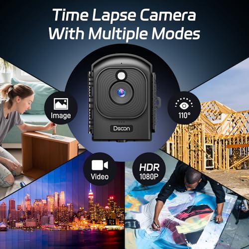 Image of Dsoon Time Lapse Camera,1080P FHD Timelapse Camera Outdoor Construction Recording,180-Days Standby,110 Wide Angle & 2.4 inch LCD Screen,IP66 Waterproof,Multiple Modes,Includes 64GB TF Card