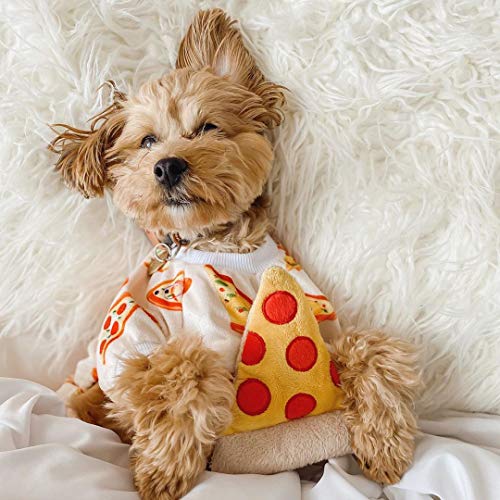 Image of CuteBone Soft & Stretchy Dog Pajamas - Cozy Pet Jammies Breathable Jumpsuit for Small Dogs - All-Season Comfy Outfit Easy-On Pullover Design - Keeps Pets Warm & Comfortable P55L