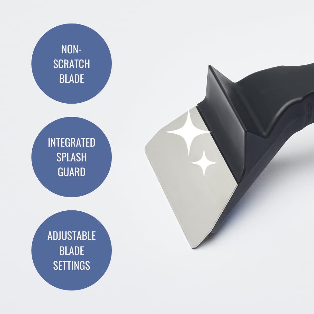 Gibbs Scraper, Heavy Duty Griddle Scraper/Cleaner with 5 Sharp Stainless Replacement Blades, Flat Top Scraper - Image 3
