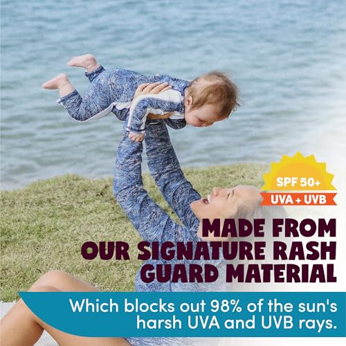 Image of SwimZip UPF50+ Boys Swim Shirt, Long Sleeve One Piece Kids Sunsuit