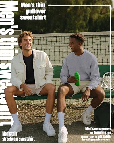 3 Packs Mens Big and Tall Sweatshirts Long Sleeve Crew Neck Pullover Shirts Lightweight Casual Basic Tops2