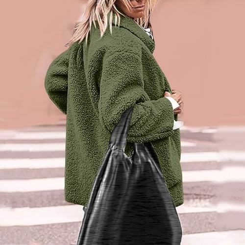 Sherpa Jacket Women Warm Lapel Fuzzy Fleece Jacket Casual Comfy Button Down Faux Fur Coat Trendy Outerwear4