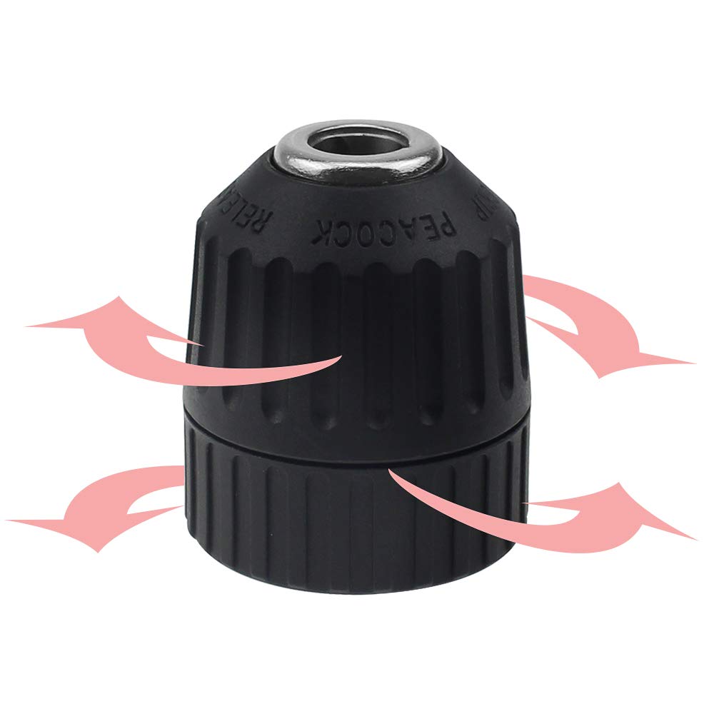 Convertisseur de mandrin de perceuse sans clé précis 0.8-10mm 3/8 pouces-24UNF filetage adaptateur à changement rapide tige SDS-plus 1/4 pouce hexagonal(Chuck and Hex Shank