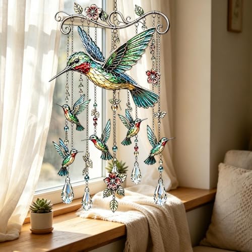 Carillon éolien colibri d'extérieur résistant aux intempéries - 3