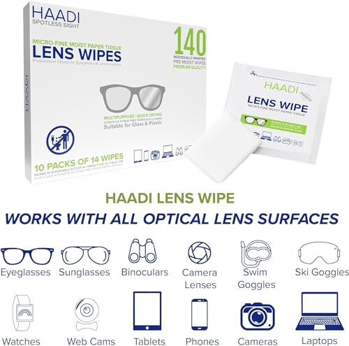 Glasses Cleaner Wipes 140 Individually Wrapped Lens Wipes Multipurpose Suitable for Spectacle Lenses, Cameras, Binoculars, Mirrors, Screens, Optical and Electronic Devices - Image 3