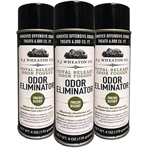 E.J. Wheaton Co. Odor Eliminator, Total Release Odor Fogger, 3 Pack, Effectively Deodorizes and Neutralizes Foul Odors on Contact, Fresh Scent (6 OZ) Cover