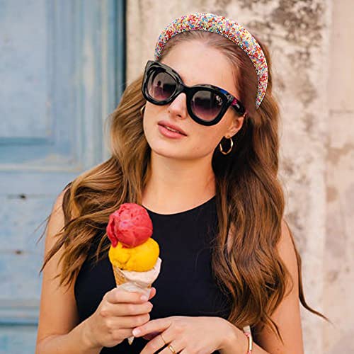 Atoden Padded Colorful Beaded Wide Fashion Headbands thumb #2