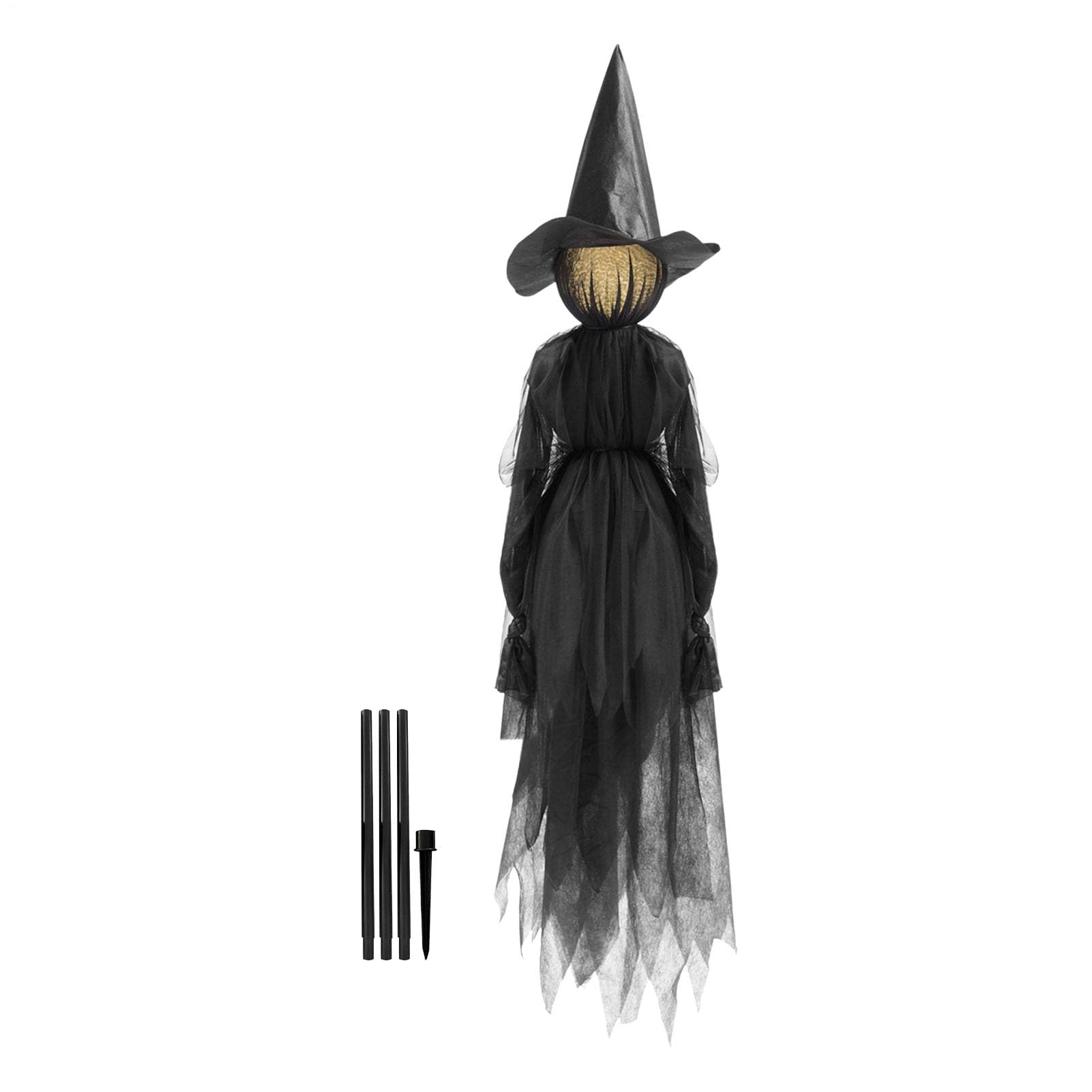 Décorations d'halloween de sorcières avec visage lumineux pour jardin