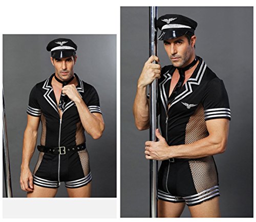 BlueSpace Men's Policeman Costume Sexy Cop Cosplay Uniform Set Role Play Costumes Lingerie for Halloween Party - Image 4