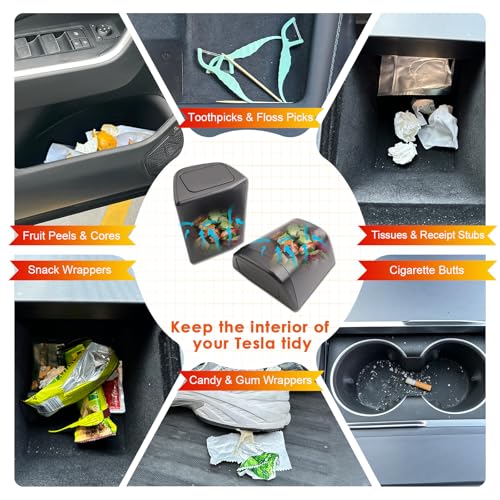 Image of for Toyota RAV4 Trash Can for 2019-2025 Toyota RAV4 Small Car Trash Bin for Side Door RAV4 Front Door Trash Garbage Bin w /Lid for Toyota RAV4 Accessories (RAV4 Left & Right Side)