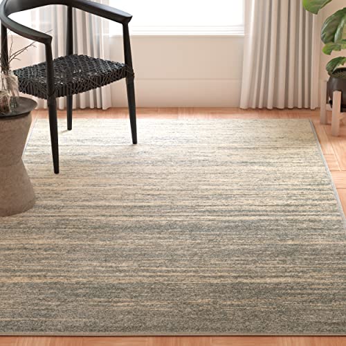 SAFAVIEH Modern Teppich für Wohnzimmer, Esszimmer, Schlafzimmer - Adirondack Collection, Kurzer Flor, Schiefer und Creme, 91 X 152 cm SAFAVIEH Modern Teppich für Wohnzimmer, Esszimmer, Schlafzimmer - Adirondack Collection, Kurzer Flor, Schiefer und Creme, 91 X 152 cm
