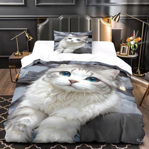 Housse de couette 3 pièces impression 3D zippée en microfibre pour ados