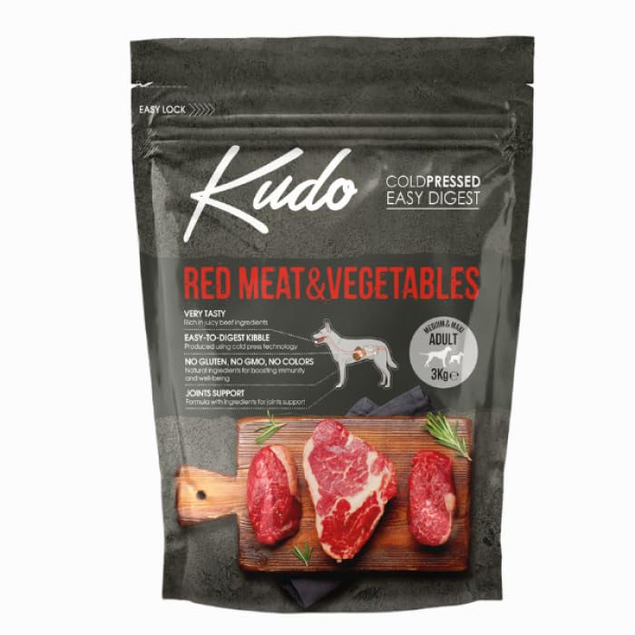 Kudo Red Meat – crocchette per cani low grain pressate a freddo con Manzo. 3kg