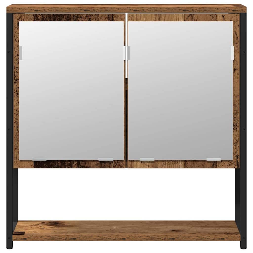Zestaw mebli łazienkowych, brązowy, materiał drewnopochodny z szafką pod umywalkę i szafką z lustrem, 60 x 30 x 60 cm, nie zajmuje dużo miejsca, wiszące, z miejscem do przechowywania, regał i