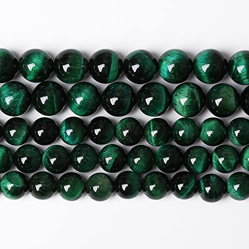 90 cuentas redondas de ojo de tigre verde AAA de 4 mm para hacer joyas, pulseras, collares, pendientes, 38 cm (piedra de ojo de tigre verde, 4 mm)