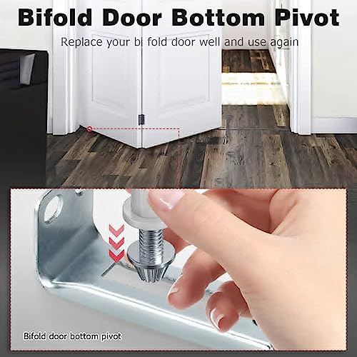2 juegos de bisagras para puertas plegables de acero inoxidable, kit de reparación de herrajes para puertas correderas, de armario y empotradas miniatura 7