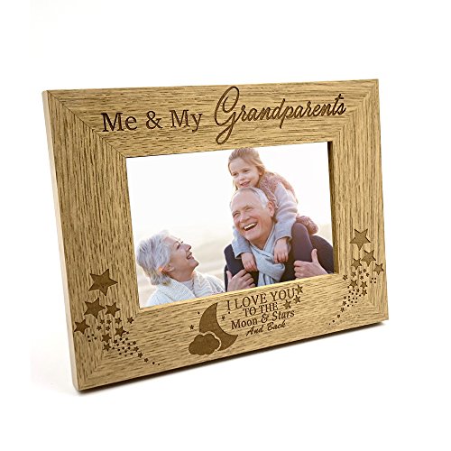 Me and My Grandparents Love You To The Moon Photo Frame Gift (4 x 6 Inch)