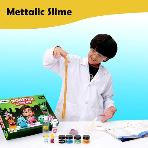 Image of WONDRBOX Super Slime Science Experiment Kit for Ages 6 8 10 12 Year | Birthday Gifts Ideas | STEM School Project Learning Toy for Kids 8 9 10 11 12