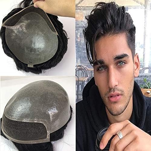 Lace Front Men Toupee Human Hair Lace Men Wigs French Lace With Pu Back Hairpiece Replacement Wave Men Hair