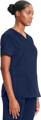 Miniatura 6 de Cherokee Infinity Camiseta Médica con Cuello en V para Mujer, Ajuste Contemporáneo, 2 Bolsillos, Inserto de Punto Acanalado, Aberturas Laterales