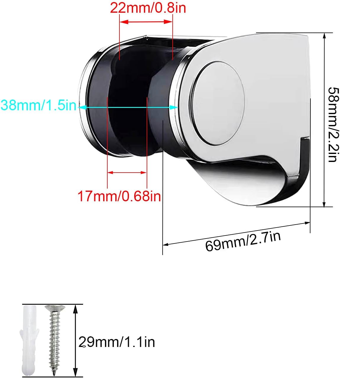 LERANXIN Silver Shower Head Holders, Wall Mount Shower Bracket ...