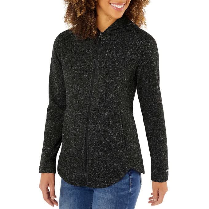 Eddie Bauer Ladies' Full Zip Hooded Jacket (X-Large, Black Heather)2