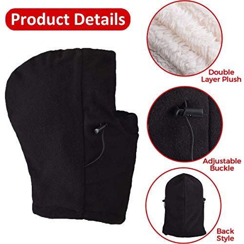 RAXMIN Warm Fleece Balaclava Ski Bike Full Face Mask Neck Warmer Winter Sports Cap Black