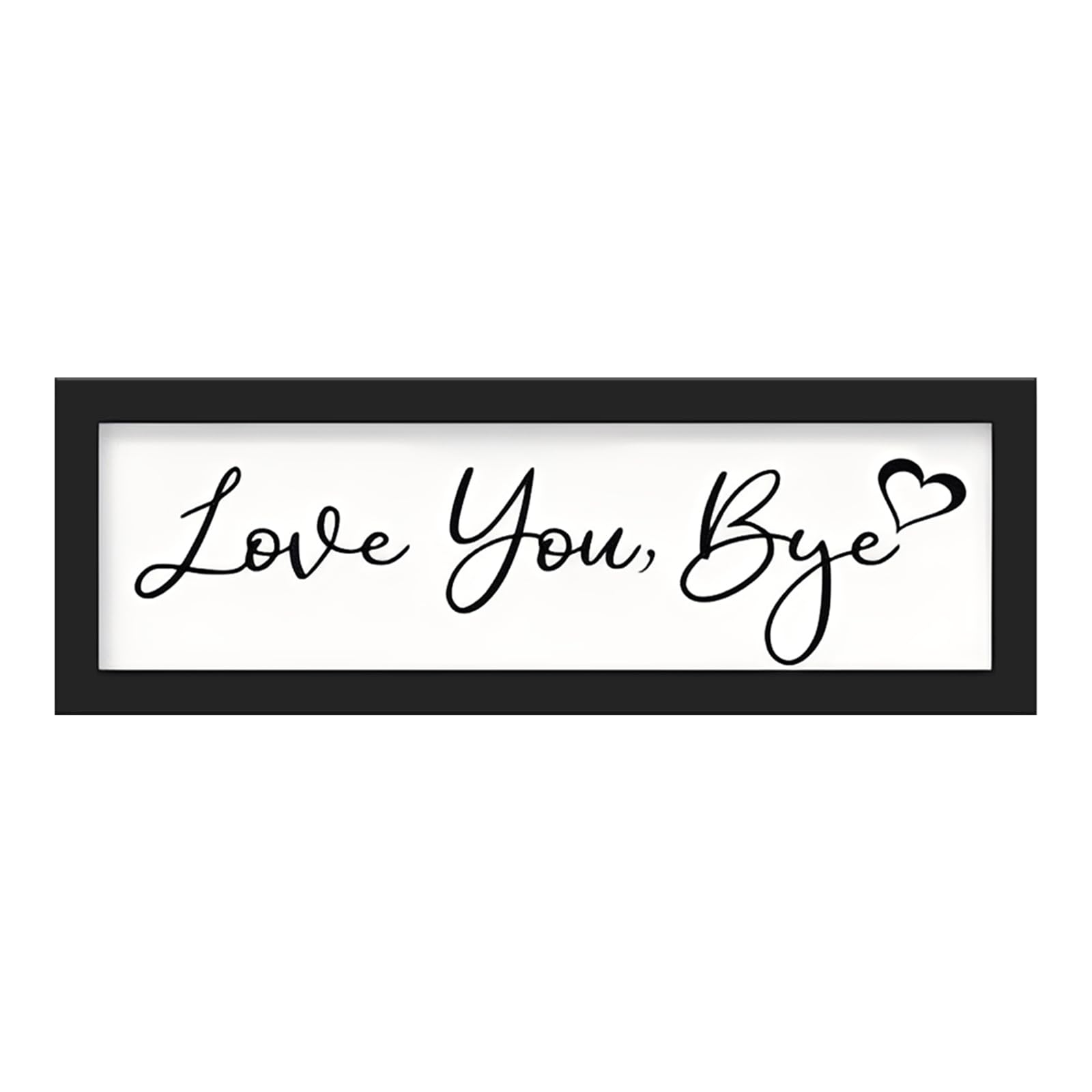 Komergave Love You Bye Above Door Sign, Wooden Love You Bye Sign with Printed Black Frame, Unique Wall Art for Boho Decor Farmhouse Home Hallway Stairs Bedroom Living Room Entryway, 15.75x5.9 inch