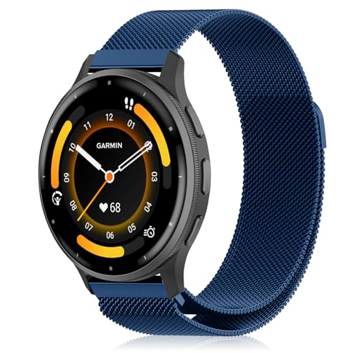 [YealRed] �o���h 22mm Garmin Venu 4/3 45 mm/Forerunner 570 47mm/Vivoactive 4 �ɑΉ��A���� �X�e�����X�X�`�[�����b�V���A ���C�o�b�N�� �����p���b�v �A�ϋv�� ���K �ʋC�� �j�����p ��