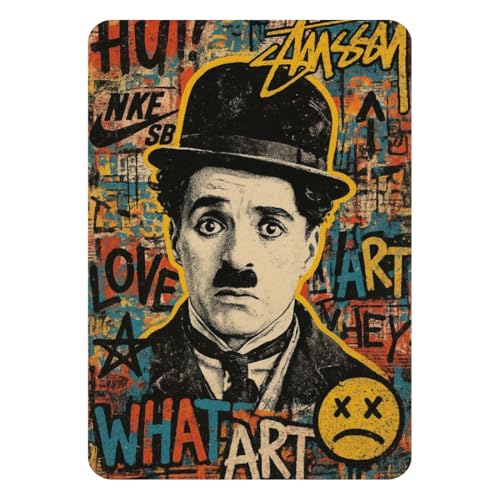 Image of Zesta Bathroom Decor Items Washroom Decor Tin Sign | Aesthetic Posters Wall Poster for Bedroom | Magnetic Cafe Decoration Items / Restaurant Decorations Items | Quirky Home Decor Bar Accent (Charlie Chaplin)