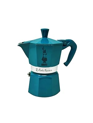 Bialetti Cafetera Moka de 3 tazas, colección Winter Wonderland, color turquesa