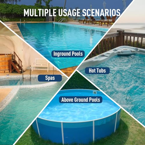 2025 Upgraded Handheld Pool Vacuum Cleaner for Above Ground & Inground Pools - Cordless Pool Cleaner w/18.5GPM Suction, Telescoping Pole(20-69in), 2 Brush Heads - Ideal for Spas & Hot Tubs