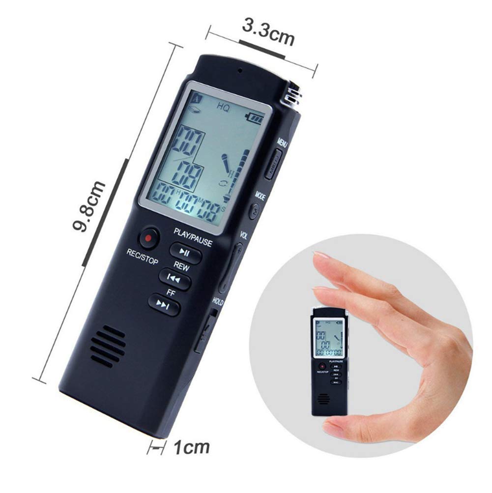Grabadoras de Voz Digitales Digital Voice Recorder Reproducción de Mp3 Pluma de Grabación Externa Profesional HD Reducción de Ruido Super Pantalla Grande Pluma de Grabación Inteligente 16GB