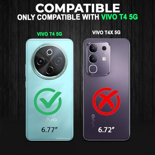 Image of AESTMO Armor Back Cover for Vivo T4 5G / iQOO Z10 5G | Ring Holder & Kickstand & Camera Protection in-Built | 360 Degree Protection Back Case Cover (Blue)