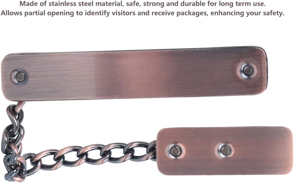 AntiTheft Stainless Steel Door Chain Lock for Home Hotel Security, Hardened Chain Lock for Partial Opening, Suitable Household Hotel Use