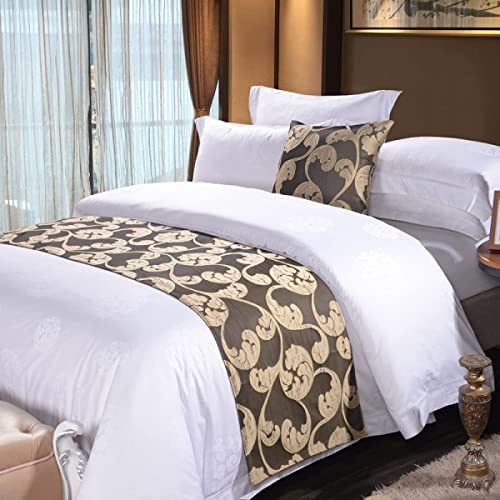 Scdd Hotel Bed Runner Scarf Soft Bedspreads Coverlets 800 Thread Count Bed Throws For Foot Of Bed Modern Floral Bedding Decoration Bed Tail Towel For Twin Queen King Size Bed (Color : 2, Size : 1Pcs #TOP5